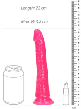 RealRock: Glow in the Dark Realistic Dildo, 20 cm, pink