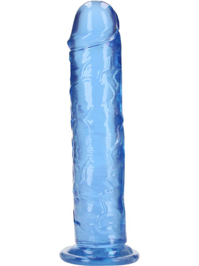 RealRock: Crystal Clear Straight Realistic Dildo, 23 cm, blue