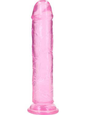 RealRock: Crystal Clear Straight Realistic Dildo, 23 cm, pink