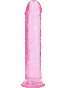 RealRock: Crystal Clear Straight Realistic Dildo, 23 cm, pink