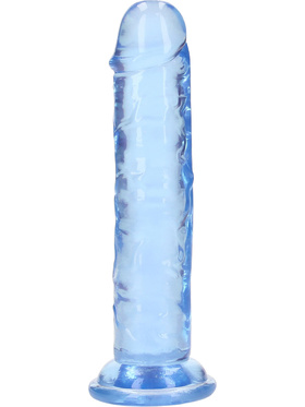 RealRock: Crystal Clear Straight Realistic Dildo, 14.5 cm, blue