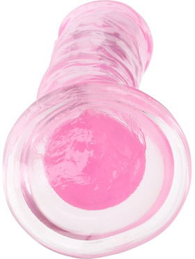 RealRock: Crystal Clear Straight Realistic Dildo, 14.5 cm, pink