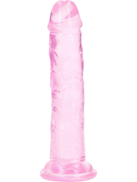 RealRock: Crystal Clear Straight Realistic Dildo, 14.5 cm, pink