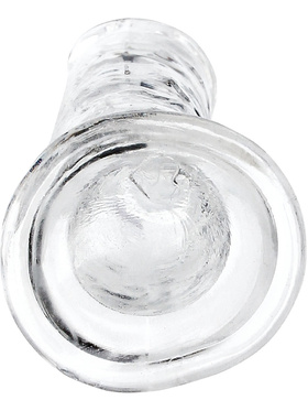 RealRock: Crystal Clear Straight Realistic Dildo, 14.5 cm, transparent