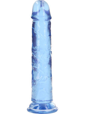 RealRock: Crystal Clear Straight Realistic Dildo, 18 cm, blue