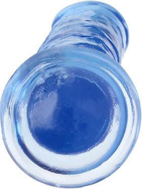 RealRock: Crystal Clear Straight Realistic Dildo, 18 cm, blue