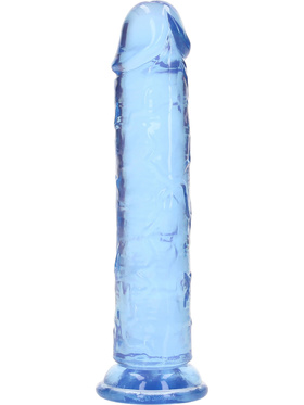 RealRock: Crystal Clear Straight Realistic Dildo, 18 cm, blue