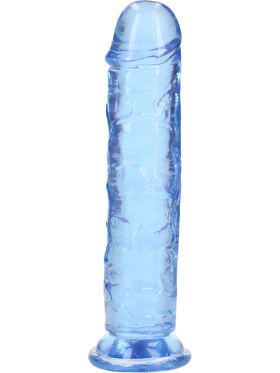 RealRock: Crystal Clear Straight Realistic Dildo, 18 cm, blue