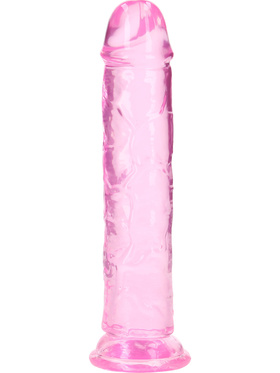 RealRock: Crystal Clear Straight Realistic Dildo, 20 cm, pink