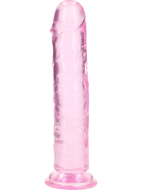 RealRock: Crystal Clear Straight Realistic Dildo, 20 cm, pink