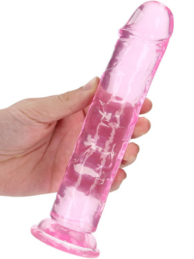 RealRock: Crystal Clear Straight Realistic Dildo, 20 cm, pink