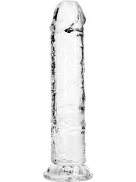 RealRock: Crystal Clear Straight Realistic Dildo, 20 cm, transparent