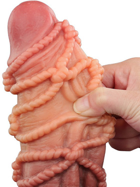 LoveToy: Dual-layered Silicone Cock with Rope, 24 cm