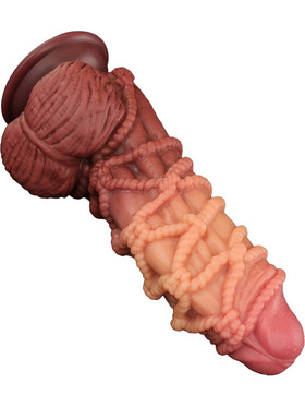 LoveToy: Dual-layered Silicone Cock with Rope, 24 cm