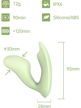 Magic Motion: Umi, Smart Wearable Dual Motor Vibrator, green