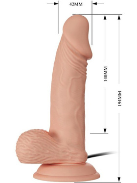 Beautiful Zebulon: Glide & Slide-Skin Vibrating Dildo, 19 cm