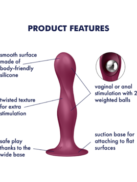 Satisfyer: Double Ball-R, Weighted Dildo, red