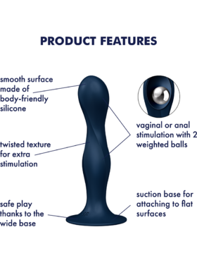 Satisfyer: Double Ball-R, Weighted Dildo, blue