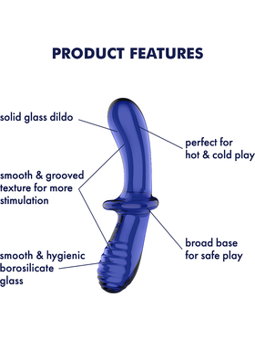 Satisfyer: Double Crystal, Glass Dildo, blue