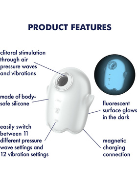 Satisfyer: Glowing Ghost, Double Air Pulse Vibrator, white