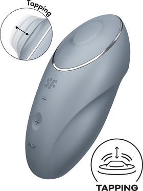 Satisfyer: Tap & Climax 1, Lay-On Vibrator, grey