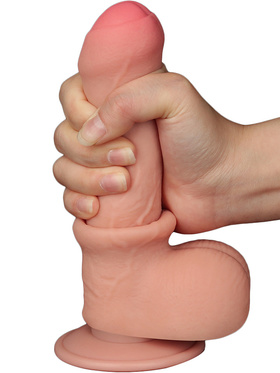 LoveToy: Sliding-Skin Dildo, 18 cm, light