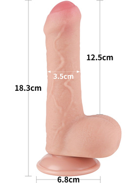 LoveToy: Sliding-Skin Dildo, 18 cm, light