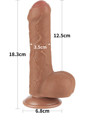 LoveToy: Sliding-Skin Dildo, 18 cm, brown