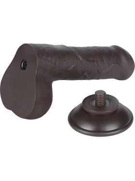 LoveToy: Sliding-Skin Dildo, 18 cm, dark