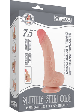 LoveToy: Sliding-Skin Dildo, 19.5 cm, light