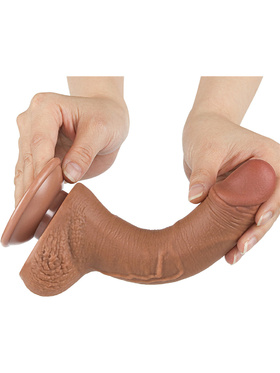 LoveToy: Sliding-Skin Dildo, 19.5 cm, brown