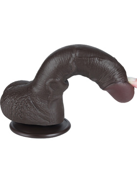 LoveToy: Sliding-Skin Dildo, 19.5 cm, dark