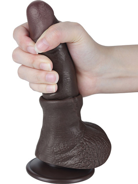 LoveToy: Sliding-Skin Dildo, 19.5 cm, dark