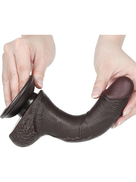 LoveToy: Sliding-Skin Dildo, 19.5 cm, dark