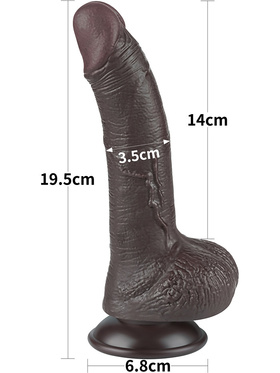 LoveToy: Sliding-Skin Dildo, 19.5 cm, dark