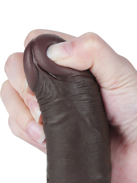 LoveToy: Sliding-Skin Dildo, 19.5 cm, dark