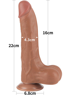 LoveToy: Sliding-Skin Dildo, 22 cm, brown