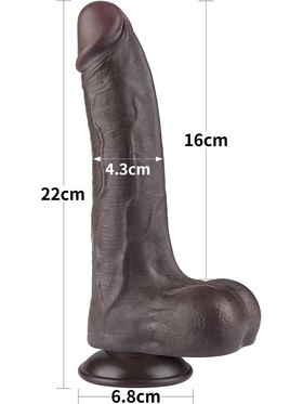 LoveToy: Sliding-Skin Dildo, 22 cm, dark