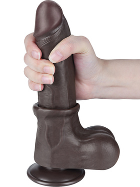 LoveToy: Sliding-Skin Dildo, 22 cm, dark