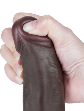 LoveToy: Sliding-Skin Dildo, 22 cm, dark