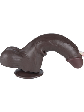 LoveToy: Sliding-Skin Dildo, 22 cm, dark