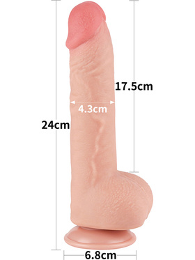 LoveToy: Sliding-Skin Dildo, 24 cm, light