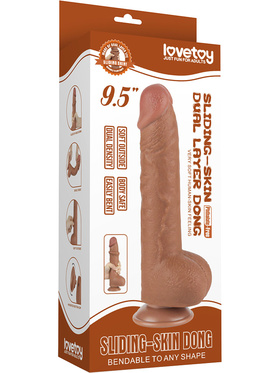 LoveToy: Sliding-Skin Dildo, 24 cm, brown