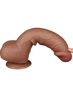 LoveToy: Sliding-Skin Dildo, 24 cm, brown