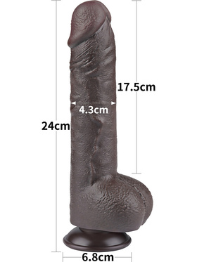 LoveToy: Sliding-Skin Dildo, 24 cm, dark