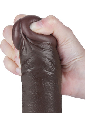 LoveToy: Sliding-Skin Dildo, 24 cm, dark