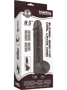 LoveToy: Sliding-Skin Dildo, 24 cm, dark