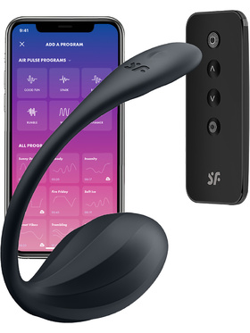 Satisfyer Connect: Ribbed Petal, Wearable Vibrator, black