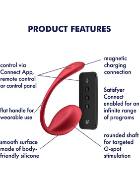 Satisfyer Connect: Shiny Petal, Wearable Vibrator, red