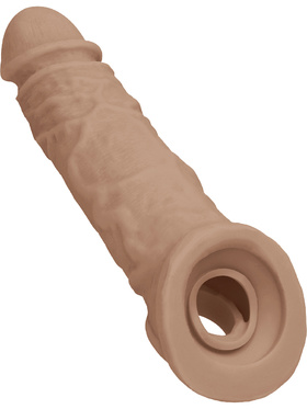 RealRock Skin: Penis Extender with Rings, 21 cm, brown